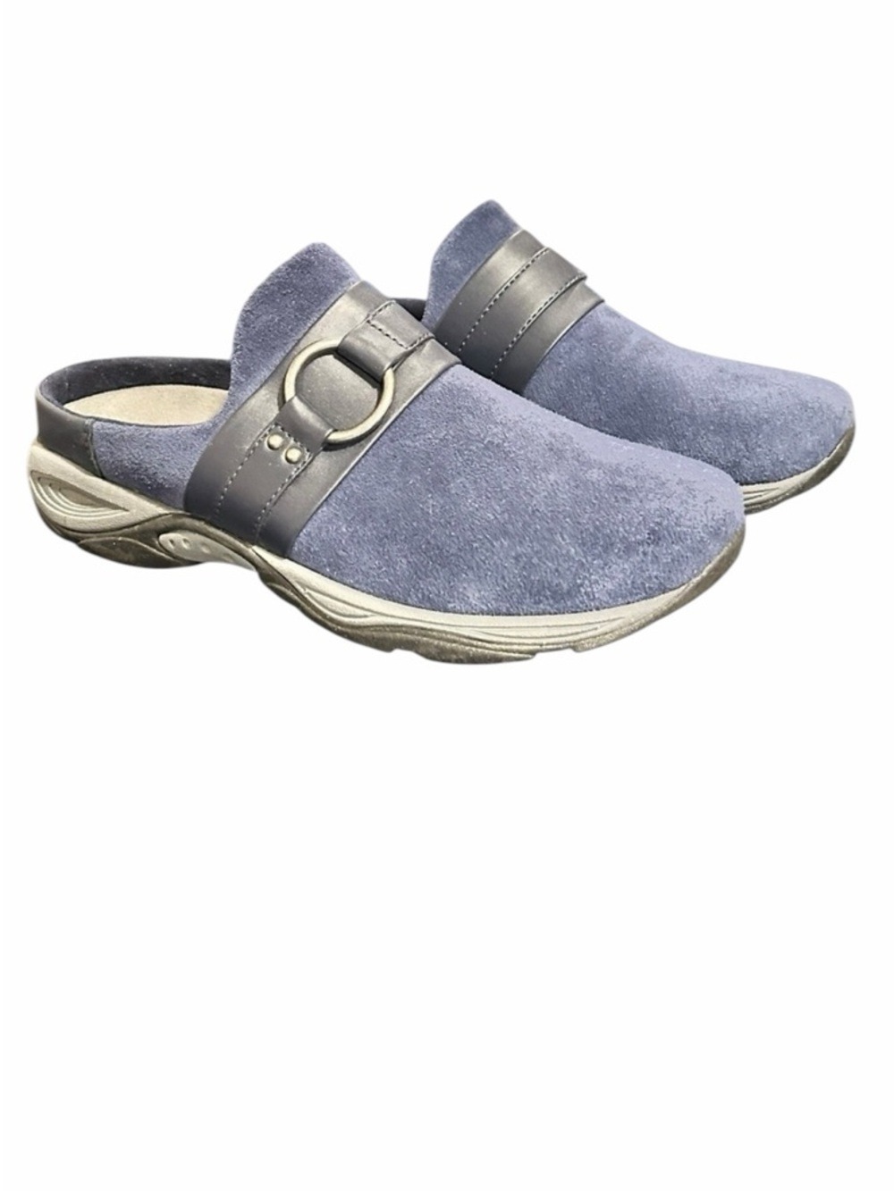EASY SPIRIT Eleena Clogs Mules Blue Suede Comfort Shoes Women’s Size 7 EC
